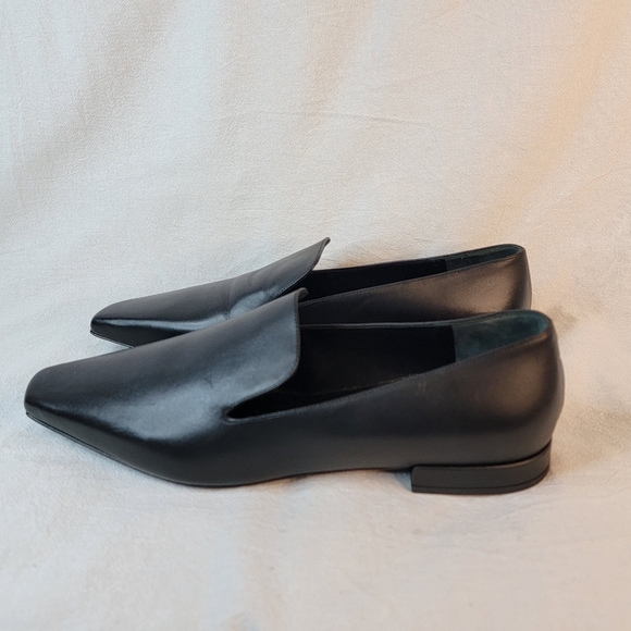 LOULOU STUDIO Carole Black Leather Loafers Pointed Toe Minimalist Flat 40 Italy - Picture 8 of 16